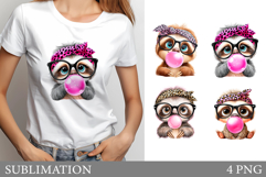 Cute Sloth Sublimation. Funny Sloth T-Shirt Design Product Image 1