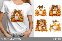 Fall Duck Sublimation. Fall Duck T-Shirt Design Product Image 1