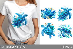 Sea Turtle T-Shirt Design. Sea Turtle Sublimation Product Image 1