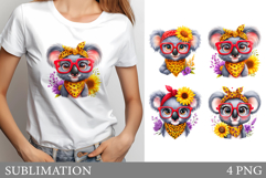 Cute Koala Sublimation. Cute Koala T-Shirt Design Product Image 1