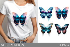 Butterfly T-Shirt Design. Butterfly Sublimation Product Image 1