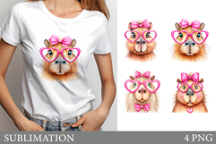 Cute Capybara T-Shirt Design. Cute Capybara Sublimation Product Image 1
