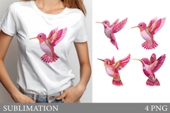 Hummingbird T-Shirt Design. Hummingbird Sublimation Product Image 1