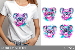 Funny Koala Sublimation. Cute Koala T-Shirt Design Product Image 1