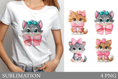 Cute Cat Sublimation. Cute Cat T-Shirt Design Product Image 1