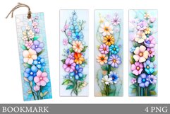 Flowers Bookmark Sublimation. Wildflowers Bookmark Design Product Image 1