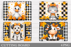 Fall Animals Cutting Board. Fall Cutting Board Sublimation Product Image 1