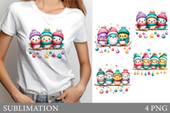 Christmas Bird T-Shirt Design. Christmas Bird Sublimation Product Image 1