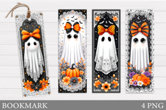 Cute Ghost Bookmark Design. Halloween Bookmark Printable Product Image 1