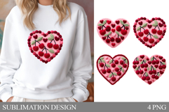 Yarn Heart T-Shirt Design. Valentine Heart Sublimation Product Image 1