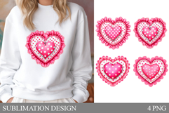 Valentine Heart T-Shirt Design. Valentine Heart Sublimation Product Image 1
