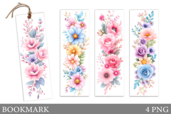 Flowers Bookmark Design. Roses Bookmark Sublimation Product Image 1