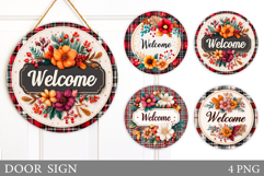 Flowers Door Sign Sublimation. Spring Door Sign Design Product Image 1