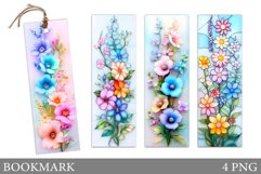 Floral Bookmark Design. Flowers Bookmark Sublimation Product Image 1