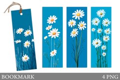 Floral Bookmark Design. Daisy Flowers Bookmark Sublimation Product Image 1