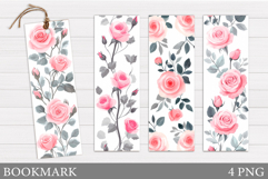 Roses Bookmark Sublimation. Flowers Bookmark Design Product Image 1