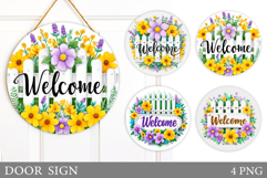 Spring Flowers Door Sign. Spring Door Sign Sublimation Product Image 1
