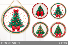 Christmas Tree Door Sign. Christmas Door Sign Design Product Image 1