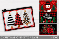 Merry Christmas Cosmetics Bag. Christmas Tree Makeup Bag Product Image 1