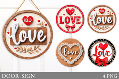 Valentines Door Sign Design. Love Door Sign Sublimation Product Image 1