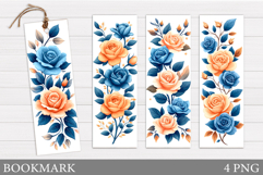 Roses Bookmark Design. Flowers Bookmark Sublimation Product Image 1