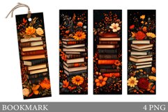 Stacked Books Bookmark. Books Flowers Bookmark Sublimation Product Image 1
