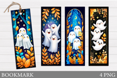 Cute Ghost Bookmark Printable. Cute Halloween Bookmark Product Image 1
