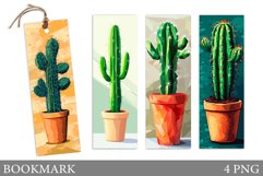Cactus Bookmark Design. Flowers Bookmark Sublimation Product Image 1