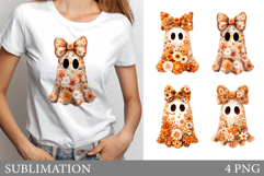 Cute Ghost Sublimation. Cute Ghost T-Shirt sublimation Product Image 1