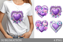 Heart T-Shirt Design. Valentine Heart Sublimation Product Image 1