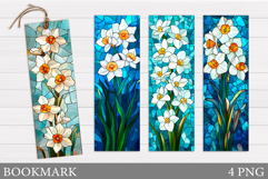 Daffodils Bookmark Design. Flowers Bookmark Sublimation Product Image 1