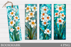 Daffodils Bookmark Design. Flowers Bookmark Sublimation Product Image 1