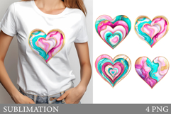 Heart T-Shirt Design. Valentine Heart Sublimation Product Image 1