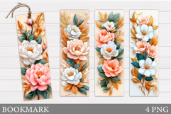 Floral Bookmark Design. Flowers Bookmark Sublimation Product Image 1