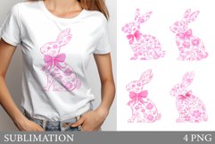 Floral Bunny Sublimation. Floral Bunny T-Shirt Design Product Image 1