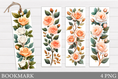 Roses Bookmark Sublimation. Flowers Bookmark Design Product Image 1