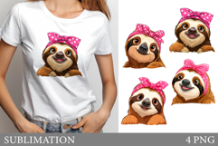 Cute Sloth Sublimation. Cute Sloth T-Shirt Design Product Image 1