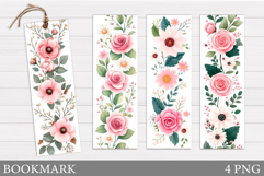 Floral Bookmark Sublimation. Flowers Bookmark Design Product Image 1