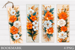 Floral Bookmark Design. Flowers Bookmark Sublimation Product Image 1