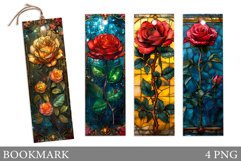 Stained Glass Rose Bookmark. Rose Bookmark Sublimation Product Image 1