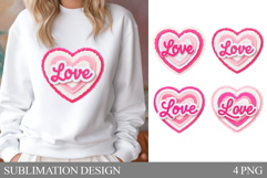 Yarn Valentine Heart Sublimation. Heart T-Shirt Design Product Image 1