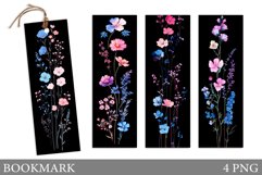 Flowers Bookmark Sublimation. Wildflowers Bookmark Design Product Image 1