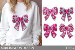 Christmas Bow Sublimation. Christmas Bow T-Shirt Design Product Image 1