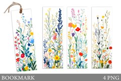 Flowers Bookmark Sublimation. Wildflowers Bookmark Design Product Image 1