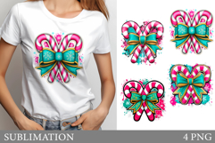 Candy Canes T-Shirt Design. Christmas Sublimation Product Image 1
