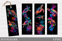 Sea Turtle Bookmark Design. Sea Bookmark Sublimation Product Image 1