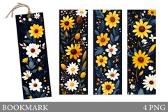 Flowers Bookmark Design. Floral Bookmark Sublimation Product Image 1