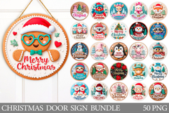 Christmas Door Sign Bundle. Merry Christmas Door Sign Design Product Image 1
