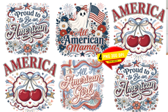 Patriotic USA Sublimation Design, Fourth of July Retro PNG Product Image 1