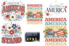 Patriotic Floral PNG, America Sublimation Design,4th of july Product Image 1